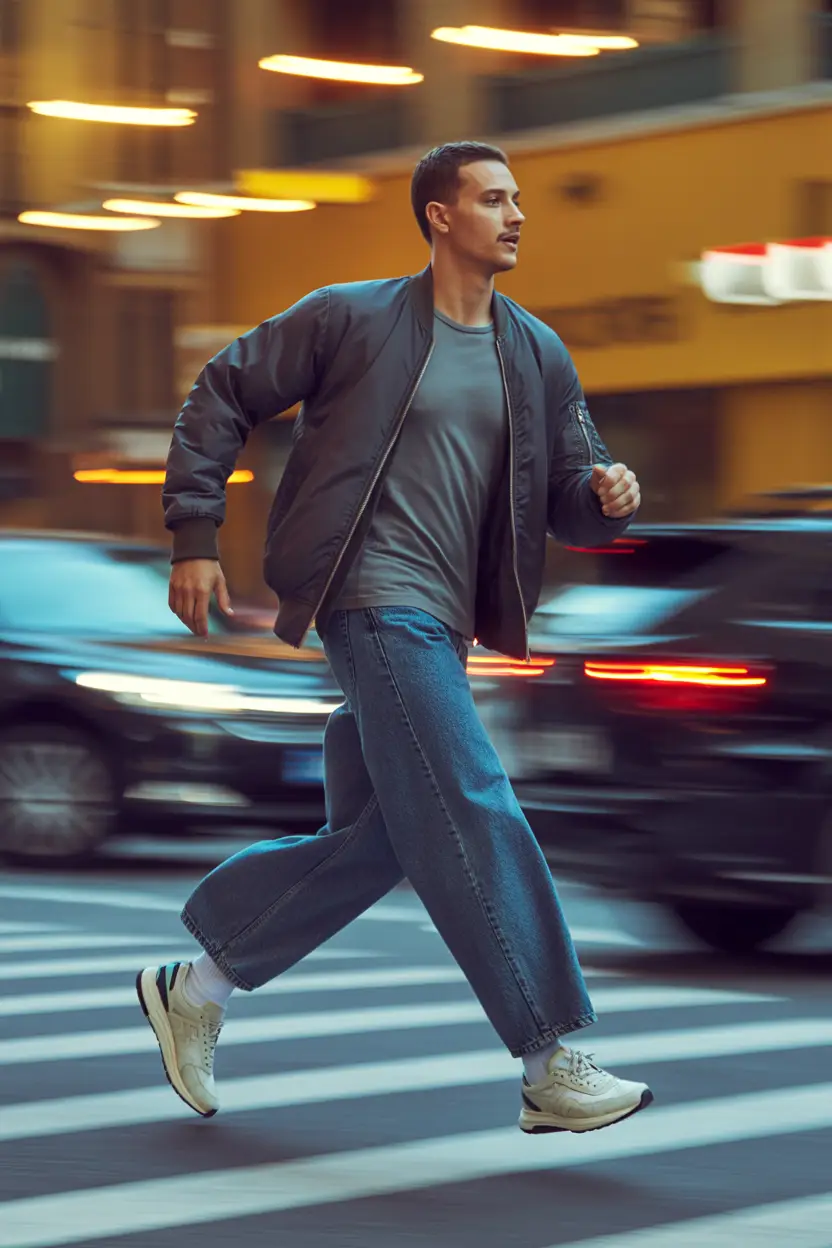 Baggy Jeans for a Sporty Edge