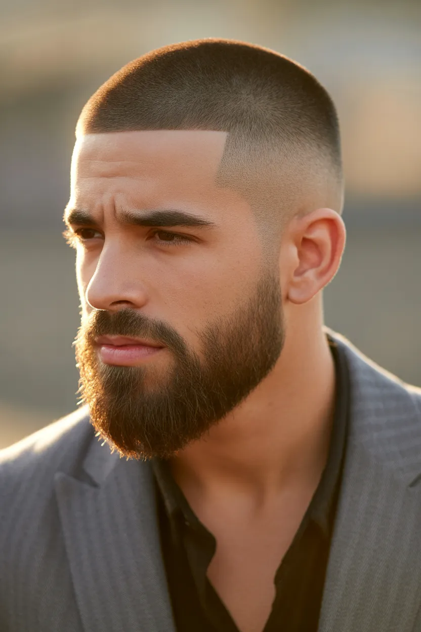 Buzz Cut With High Taper Fade