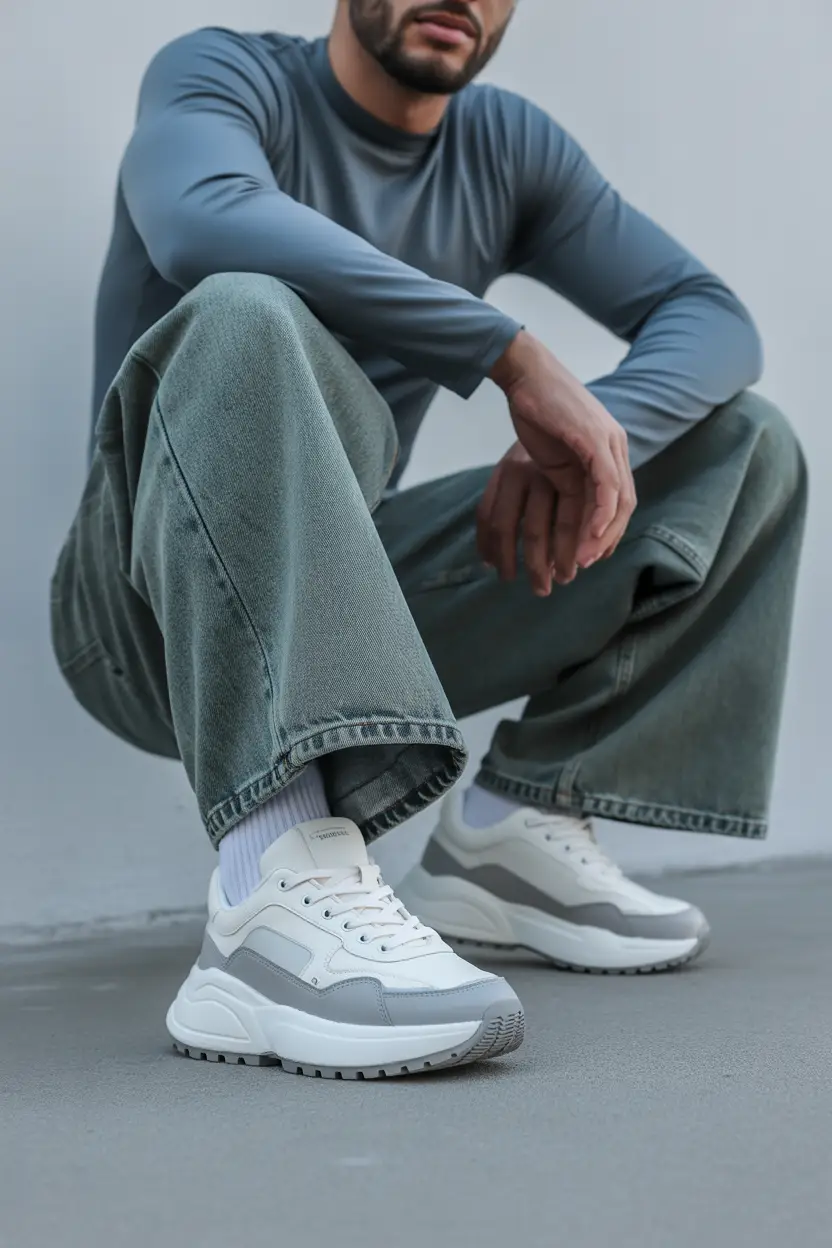 Baggy Jeans as a Statement Footwear Look