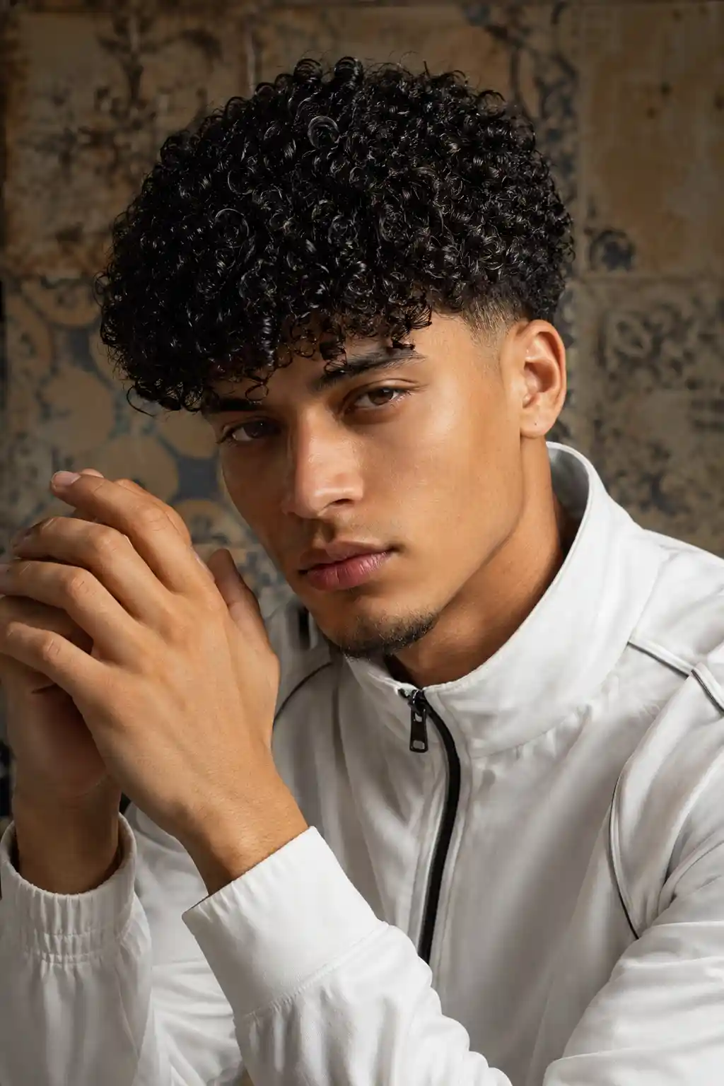 Curly Afro with Tapered Edges
