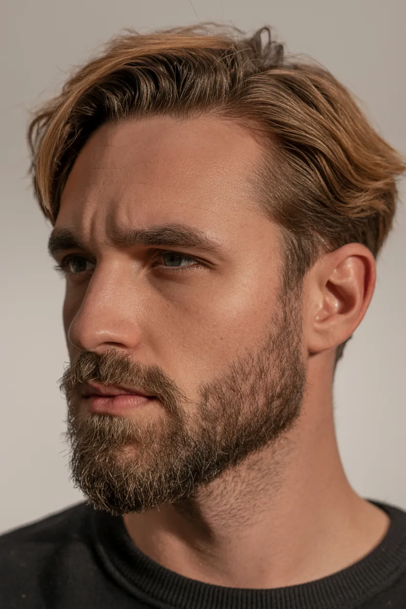 Fine Hair Flow + Dense Short Beard