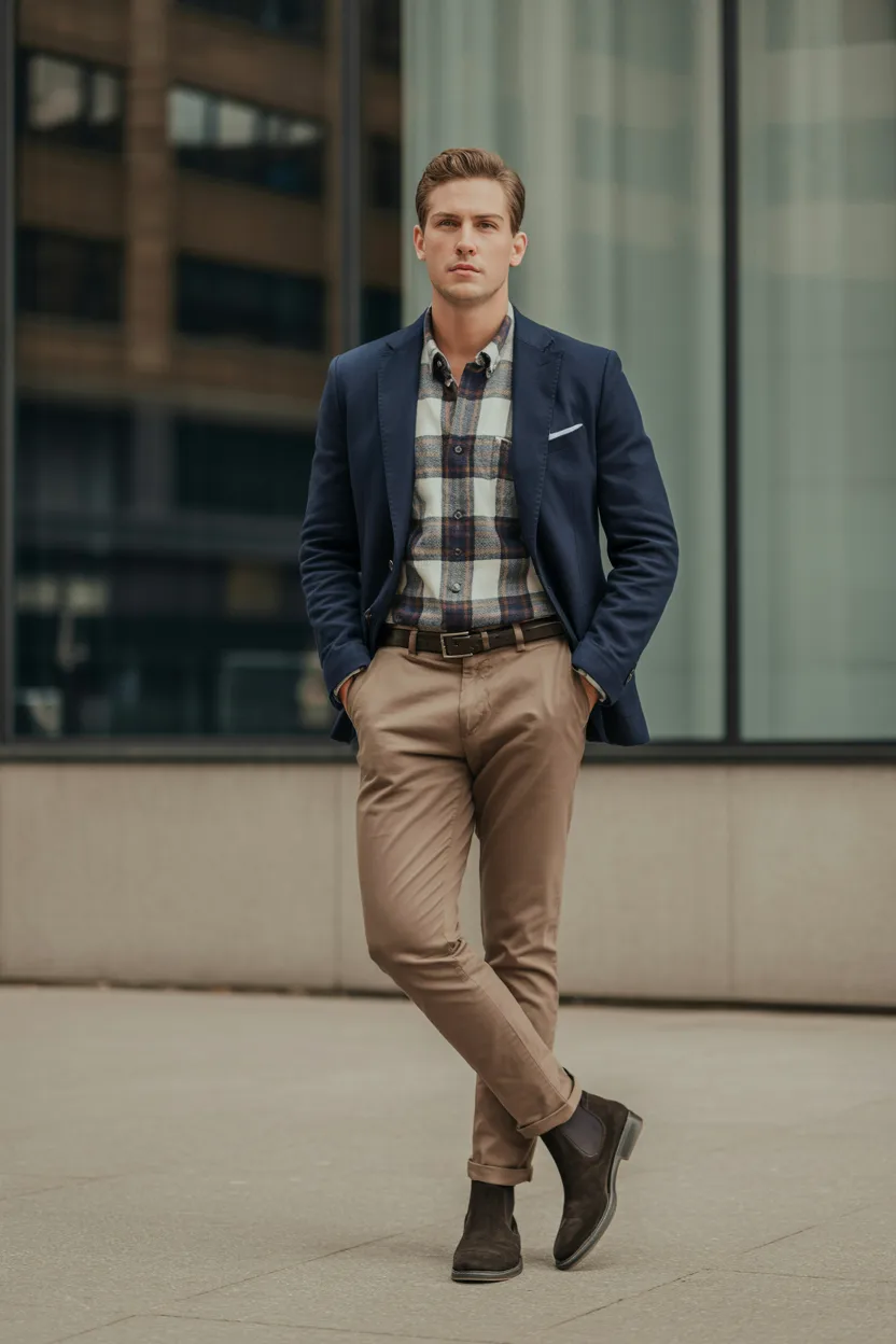 Flannel Under a Blazer
