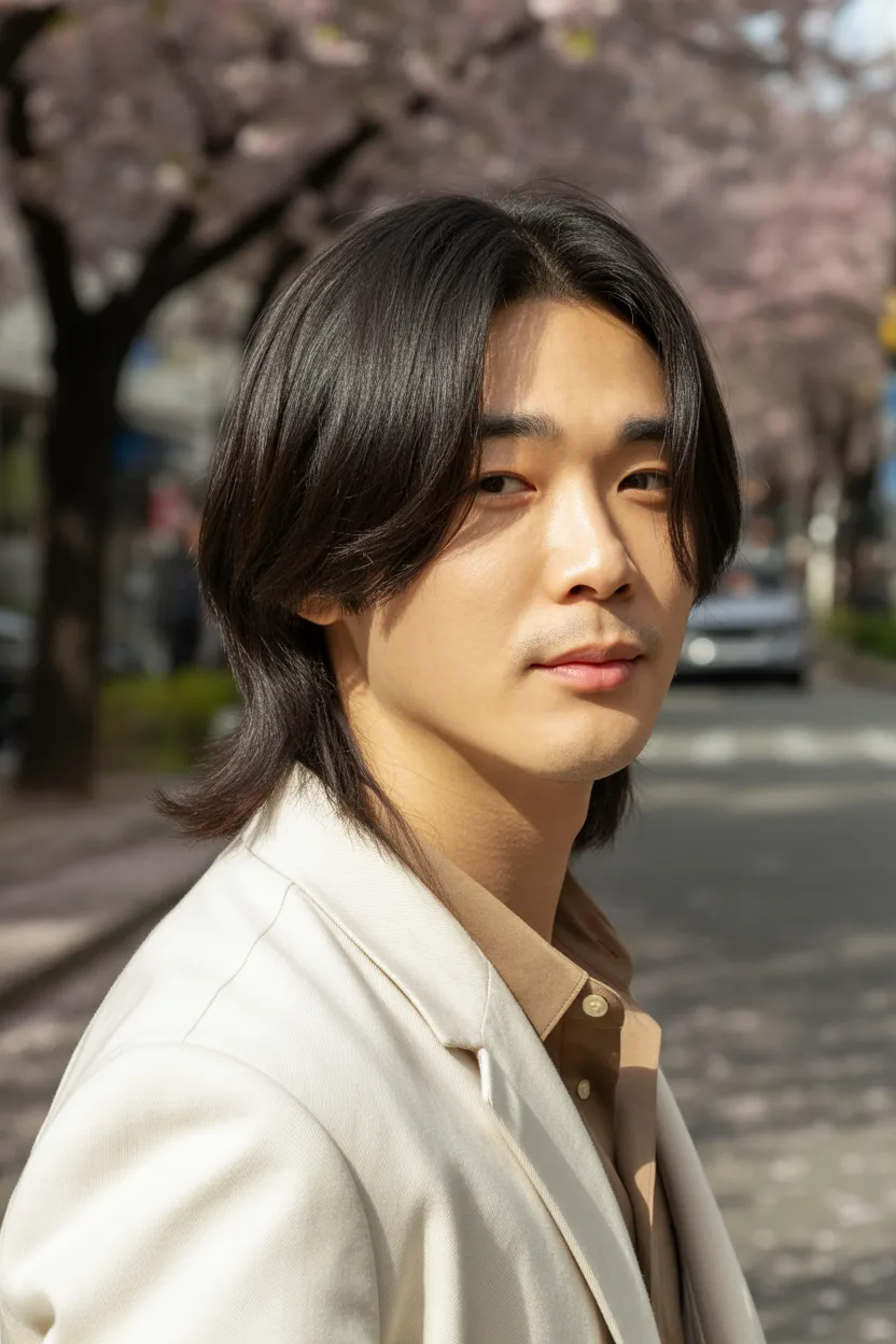 Korean-Inspired Middle Part Asian Men’s Hairstyles