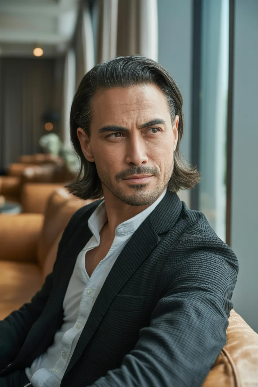 Long Hair with Side Part