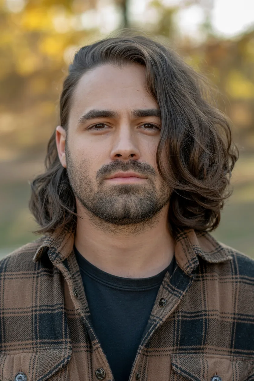 Long Layered Flow + Beard Fade
