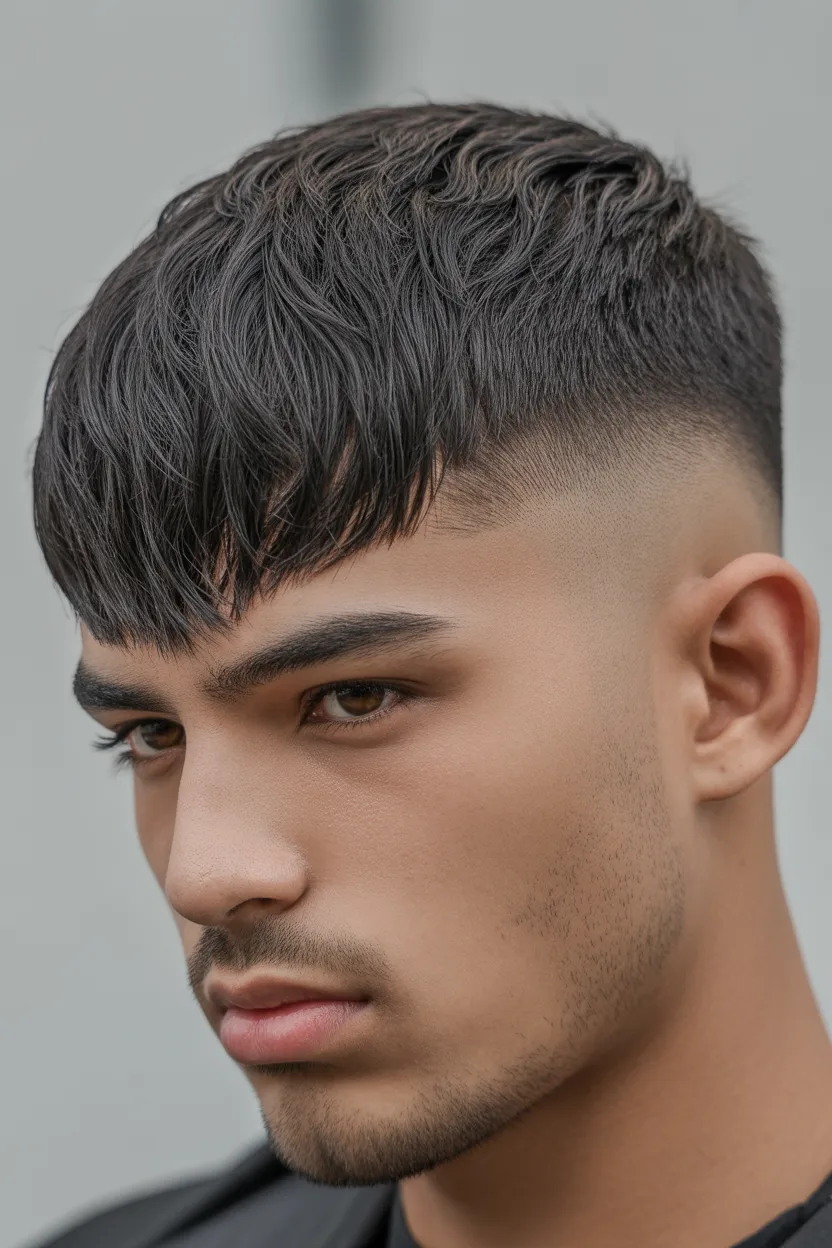 Low Fade with Textured Fringe