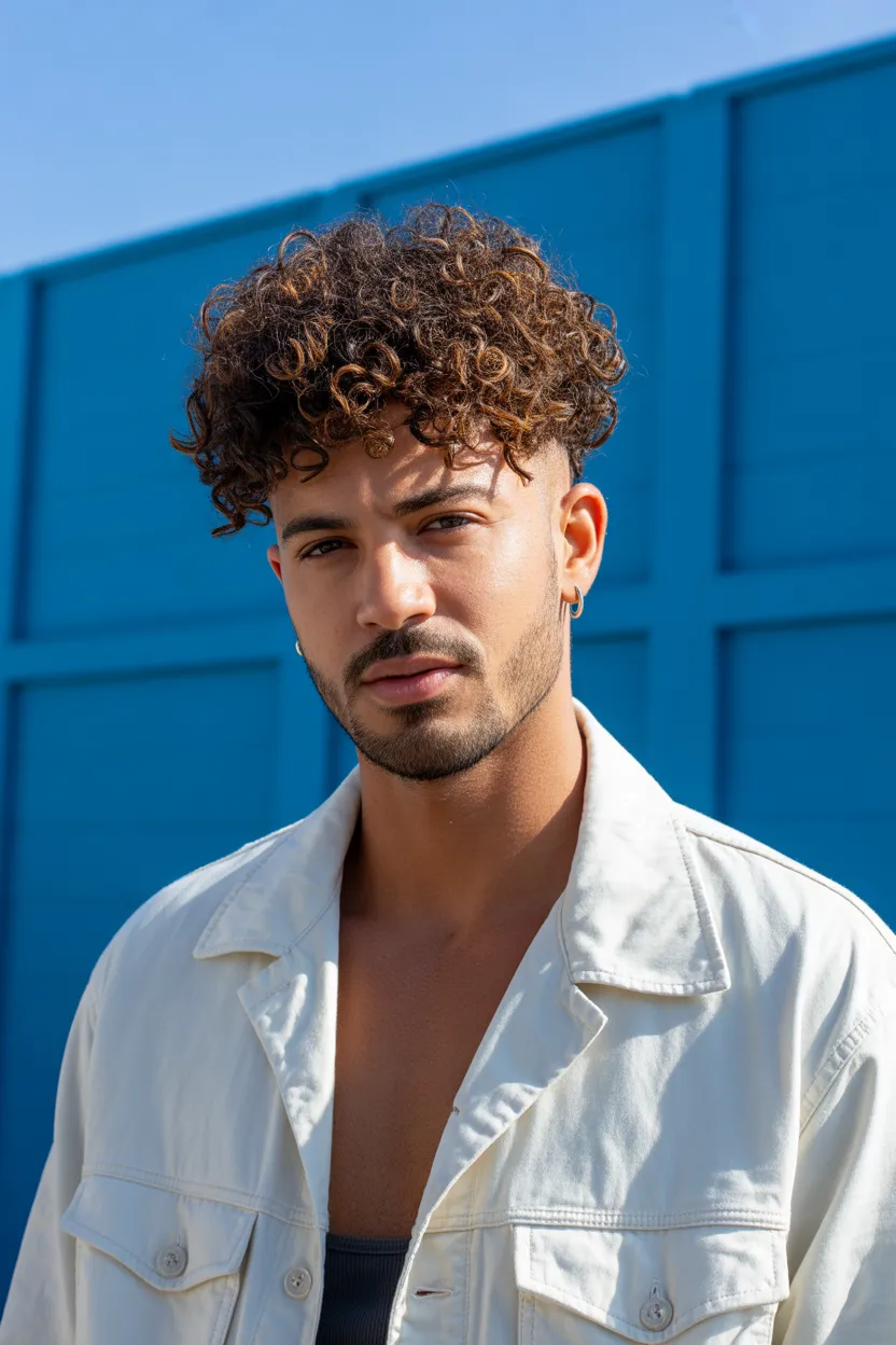 Medium Curly Top Men’s Hairstyles