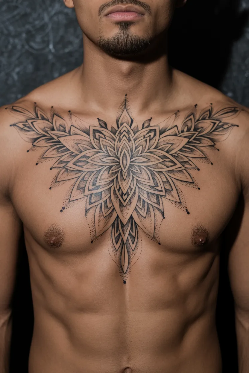 Ornamental Mandala Sternum Piece