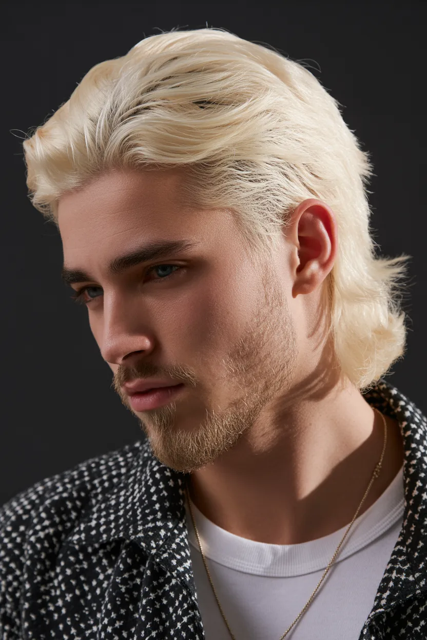 Platinum Flow with Skin Fade