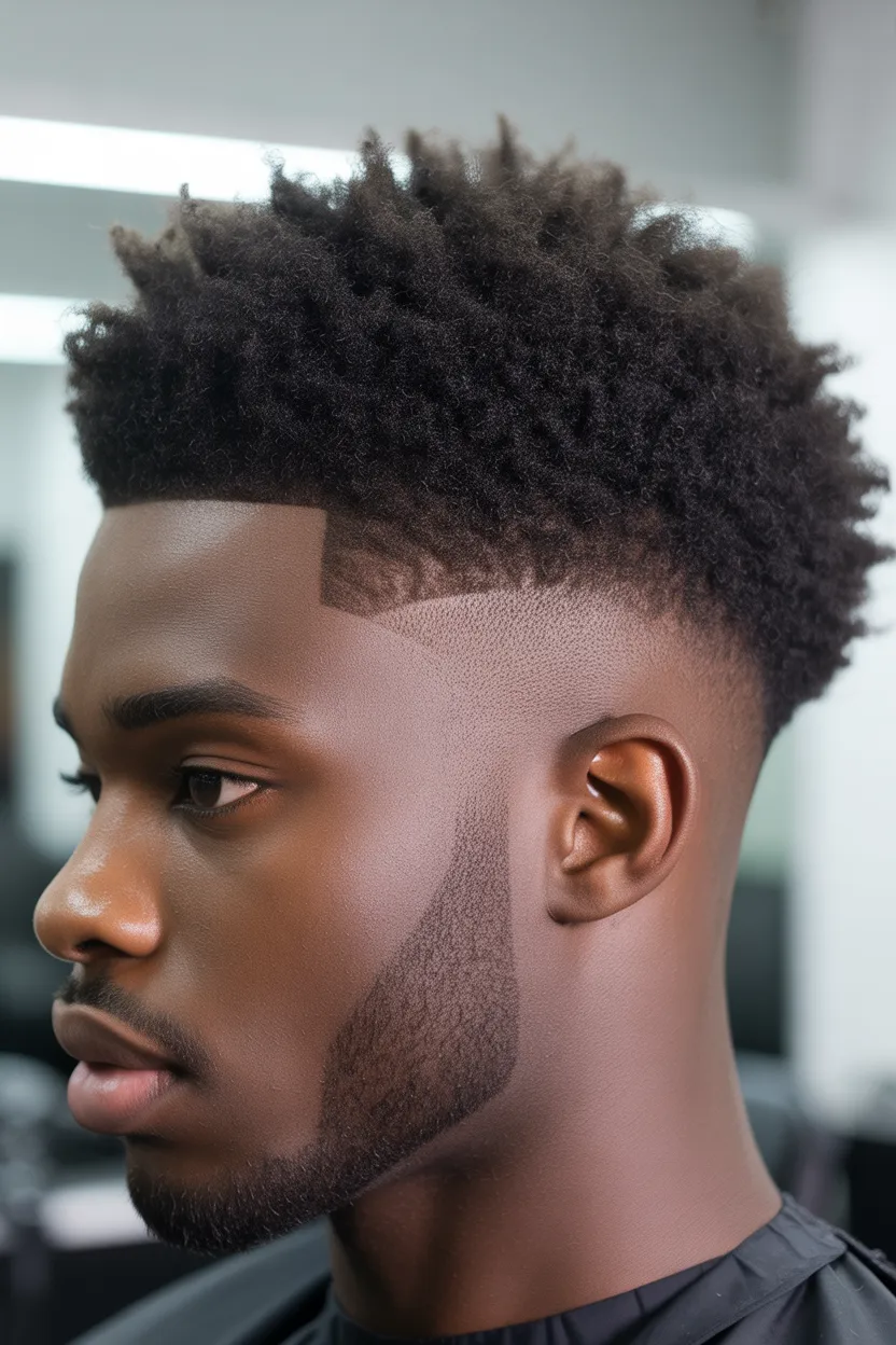 Shadow Fade with Afro Top