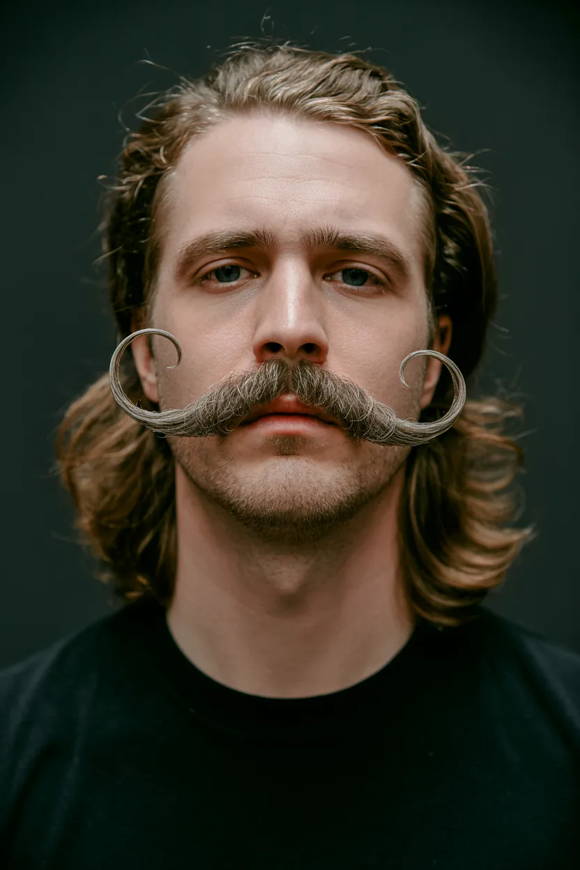 Shoulder Flow + Handlebar Mustache