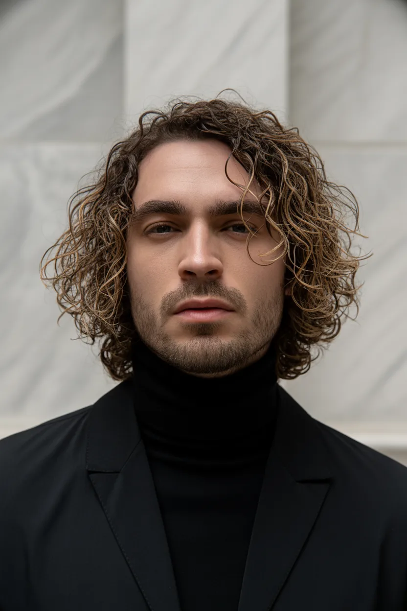 Shoulder-Length Hair Style of a Man