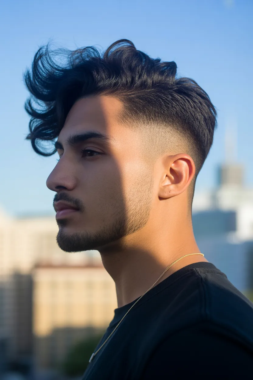 Side-Swept Flow with Temple Fade
