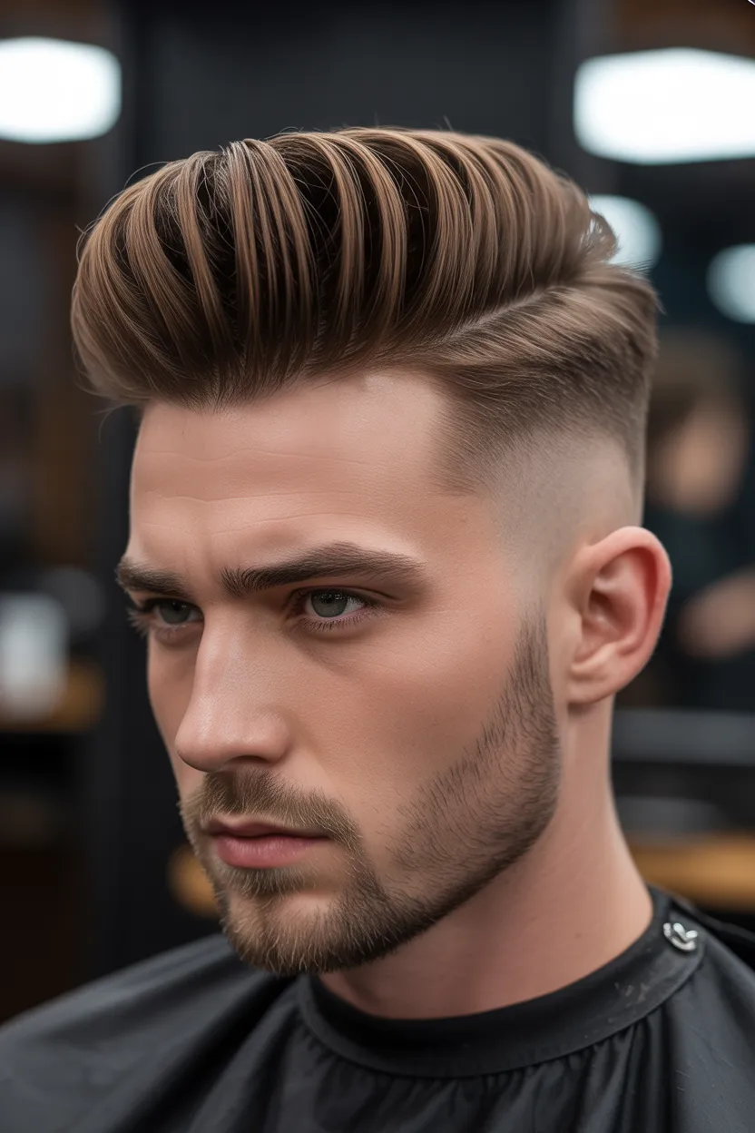 Skin Fade with Pompadour
