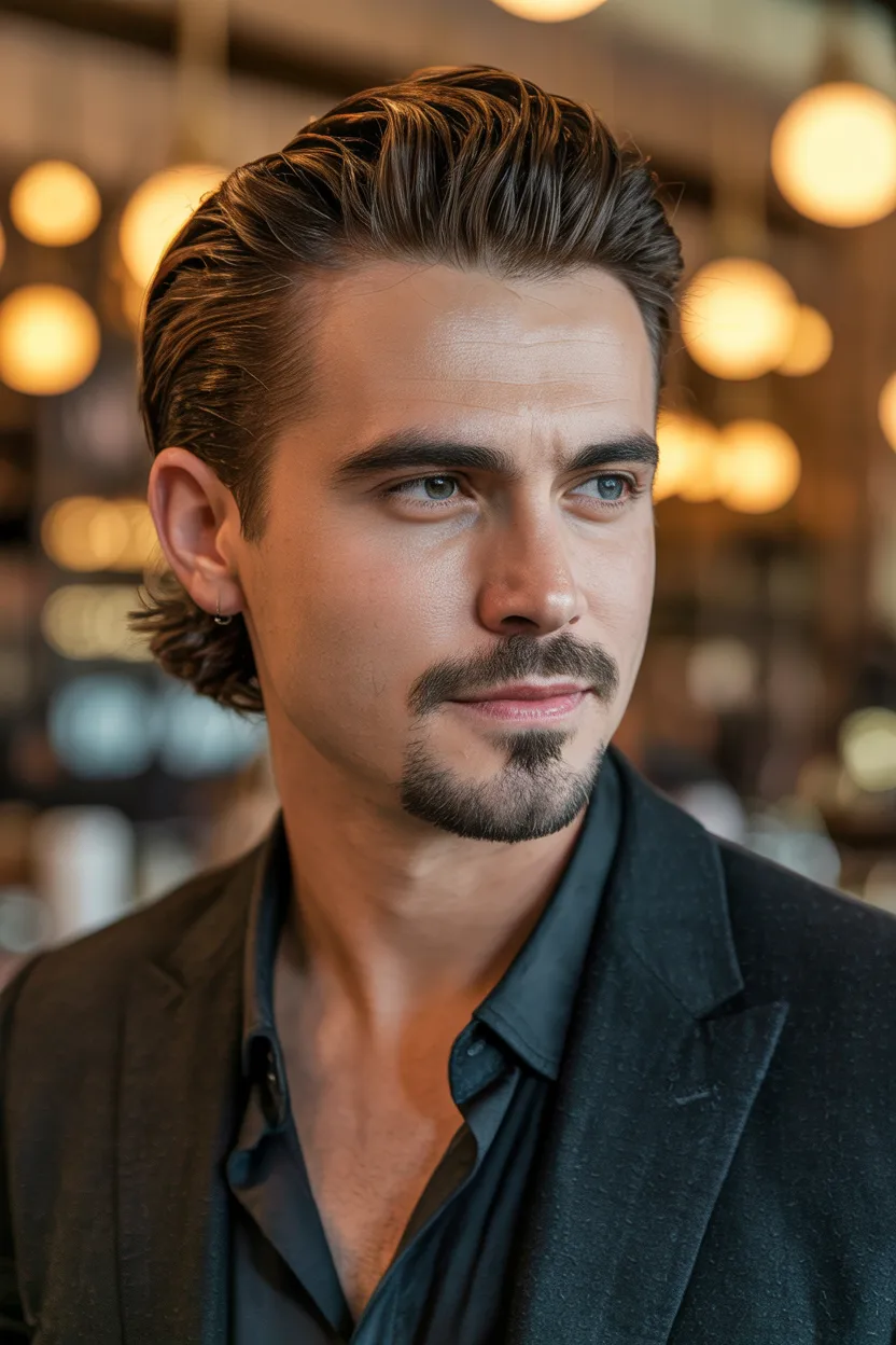 Slicked-Back Flow + Precision Goatee