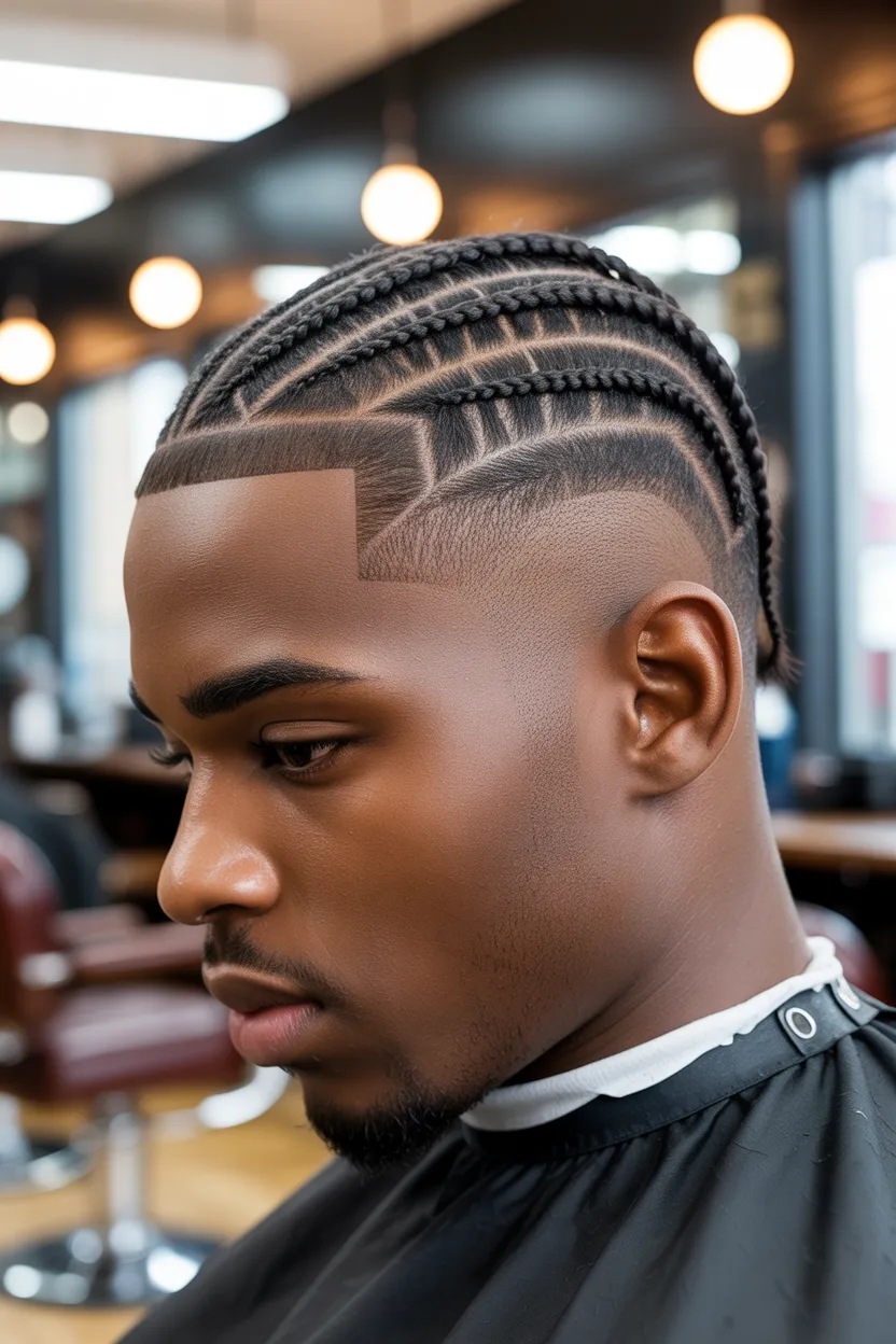 Taper Fade with Braided Top