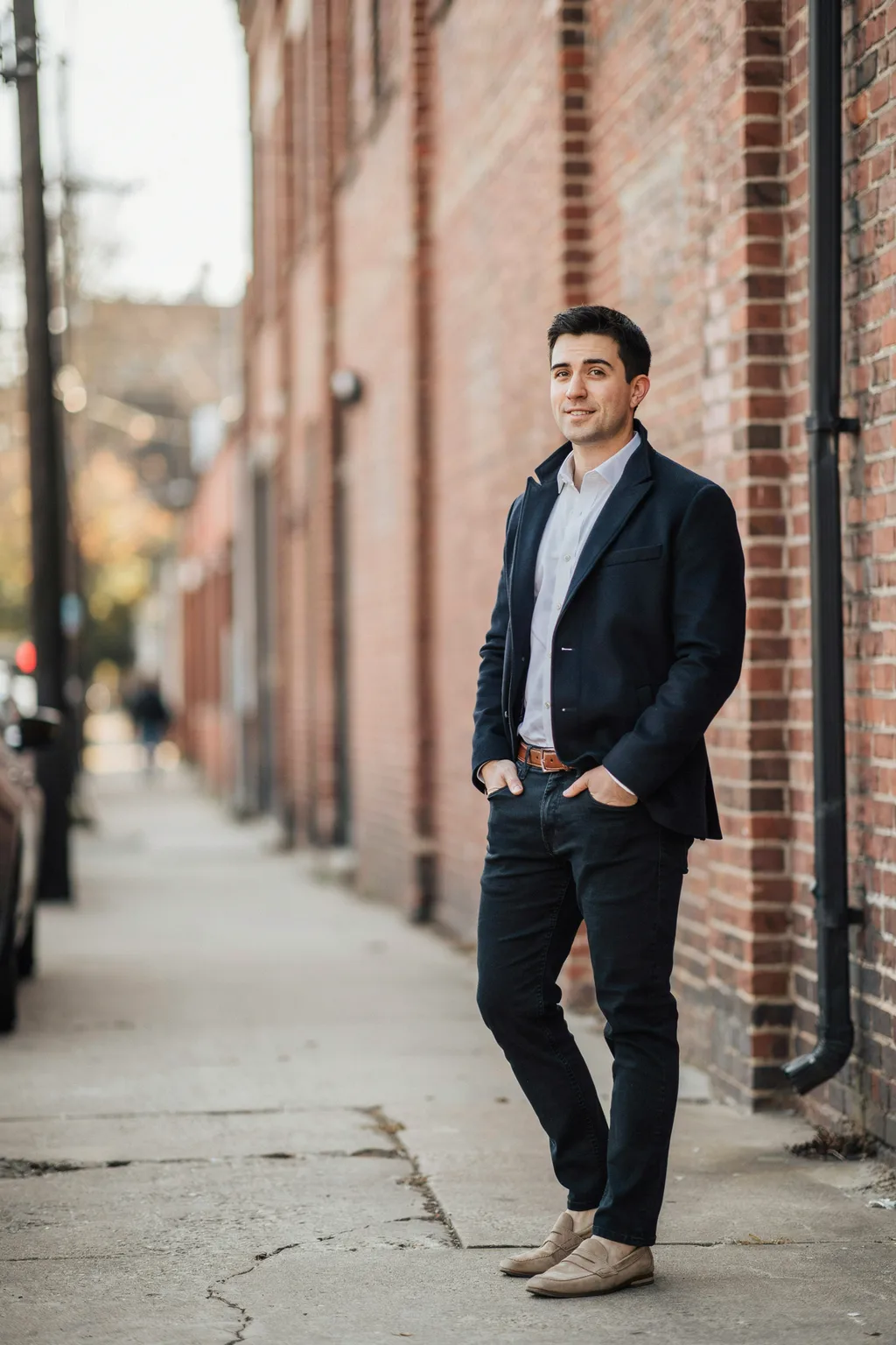 The Classic Navy Sport Coat + Dark Jeans