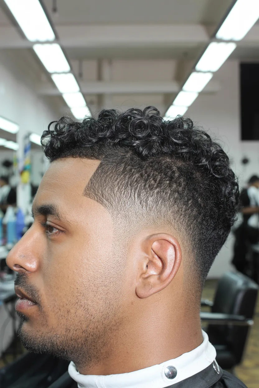 The Clean Curly Fade