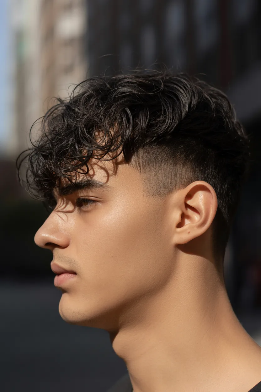 The Curly Fringe Undercut