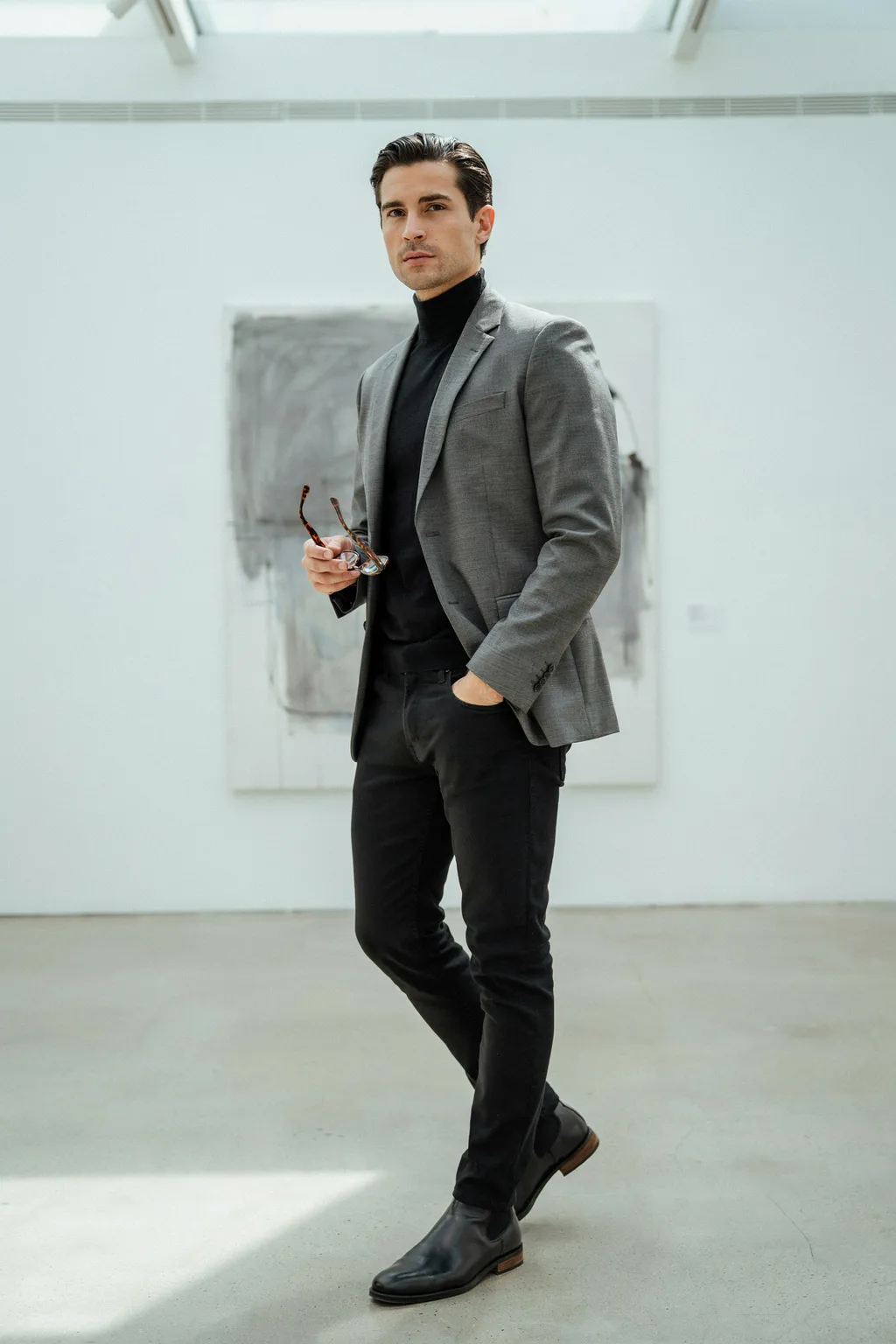 The Grey Sport Coat + Black Turtleneck