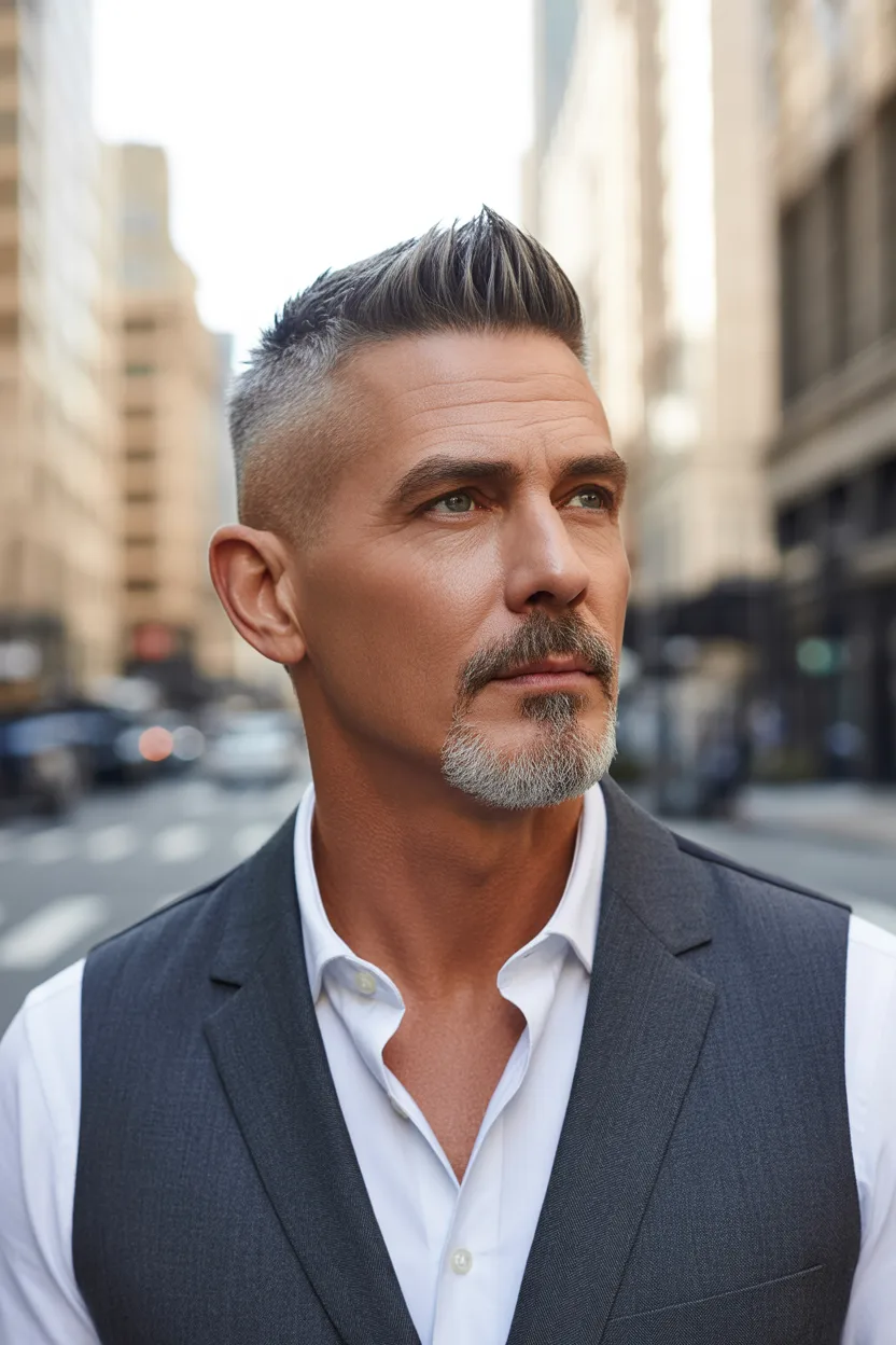 The Low Fade Salt and Pepper Look
