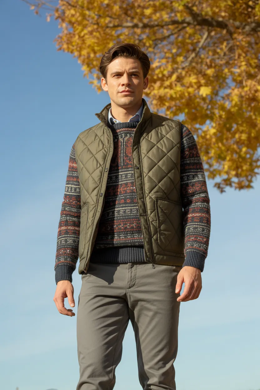 The Preppy Quilted Vest Look