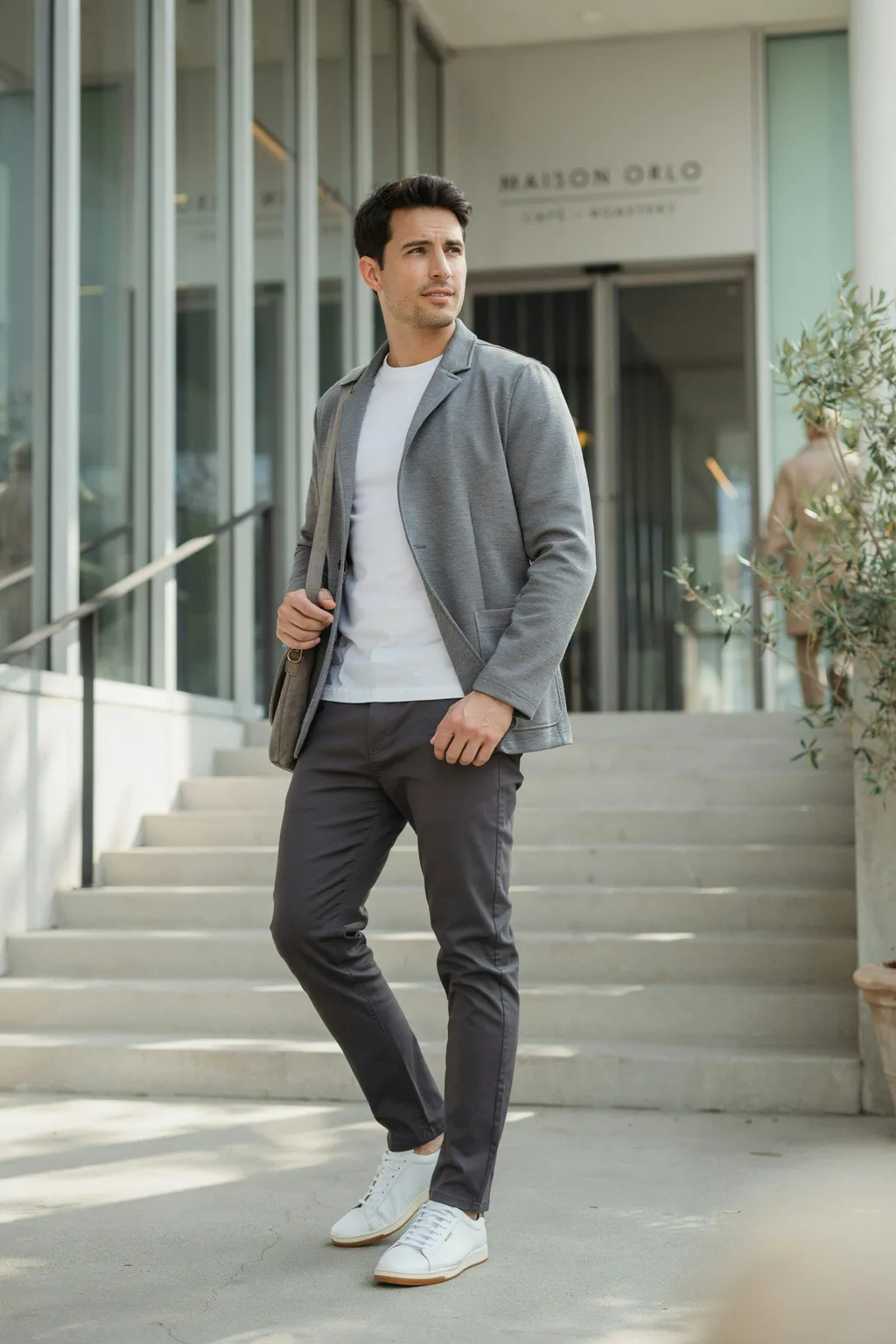 The Sport Coat Over a Plain White Tee