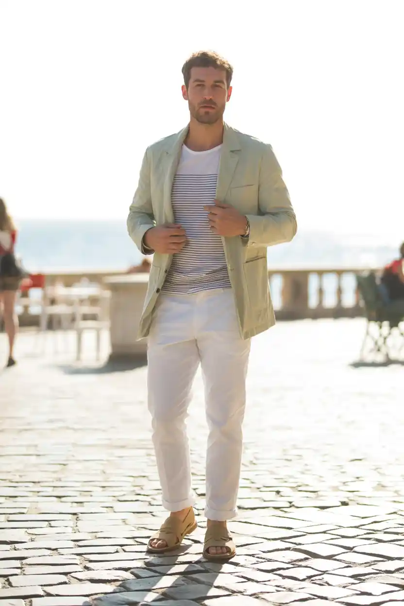The Striped Tee + Lightweight Sport Coat