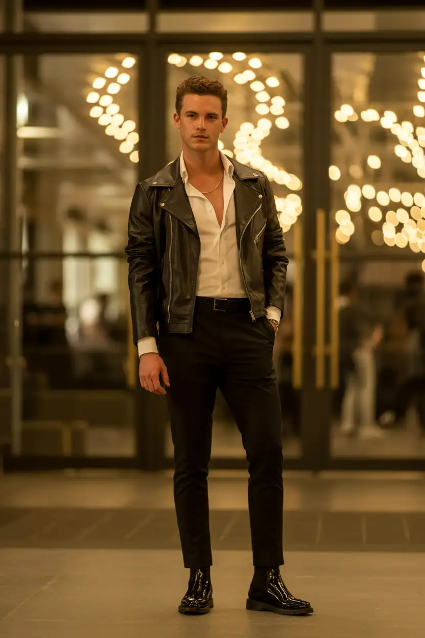 The Edgy Leather Accent