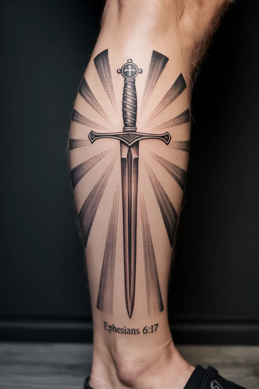Thigh And Calf Tattoos