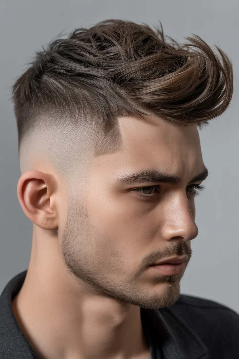 Undercut Fade with Messy Top